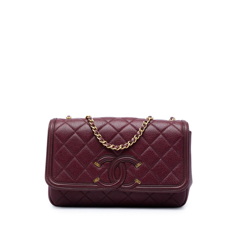 Pre-Loved Chanel Small Quilted Caviar CC Filigree Flap